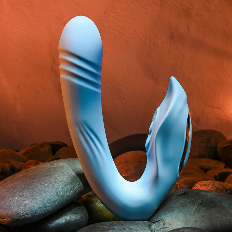 Evolved TAP & THRUST - Blue USB Rechargeable Dual Vibrator