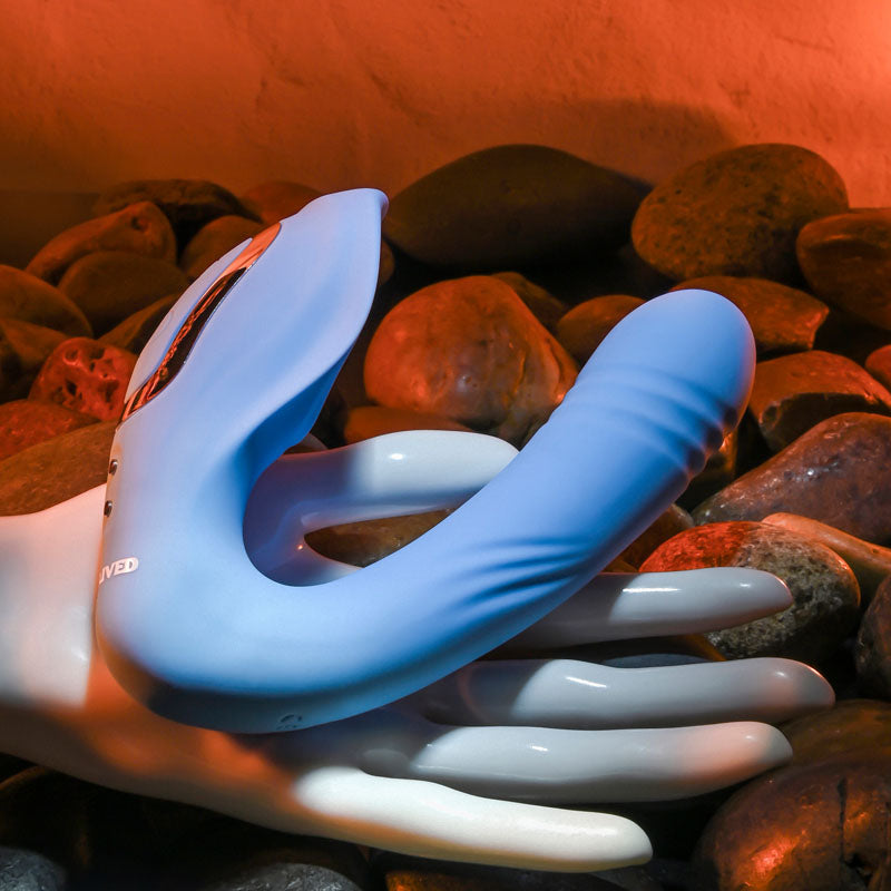 Evolved TAP & THRUST - Blue USB Rechargeable Dual Vibrator