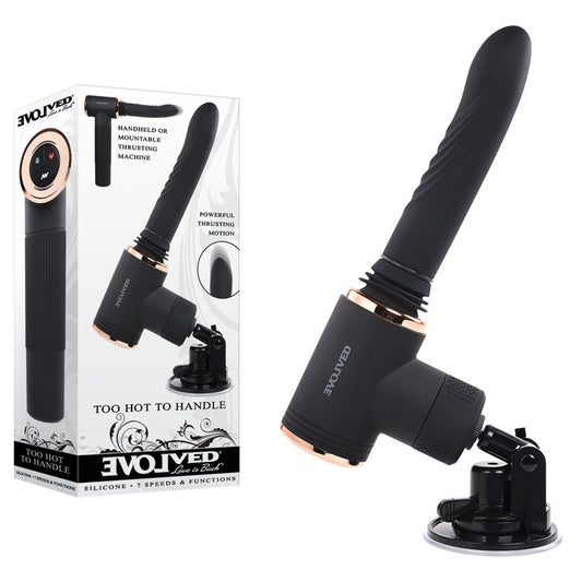 Evolved TOO HOT TO HANDLE - Black USB Rechargeable Thrusting Vibe with Stand