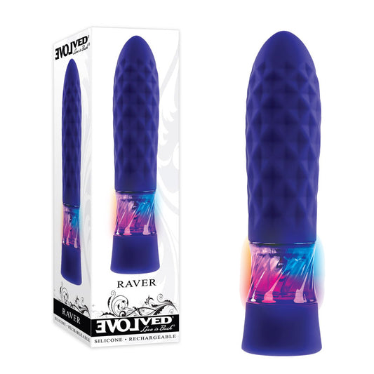 Evolved RAVER - Blue 12.3 cm USB Rechargeable Mini Vibrator