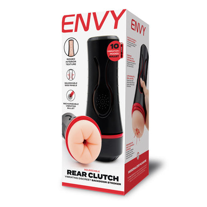 ENVY Squeezable Rear Clutch Stroker - Flesh Vibrating Anal Stroker