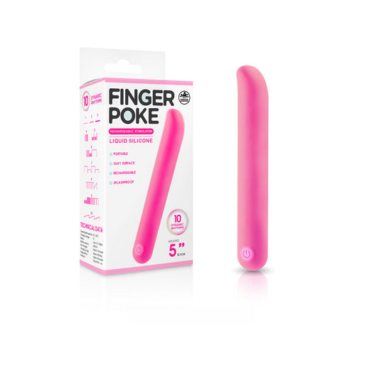 Finger Poke - Pink - Pink 12.7 cm USB Rechargeable Bullet