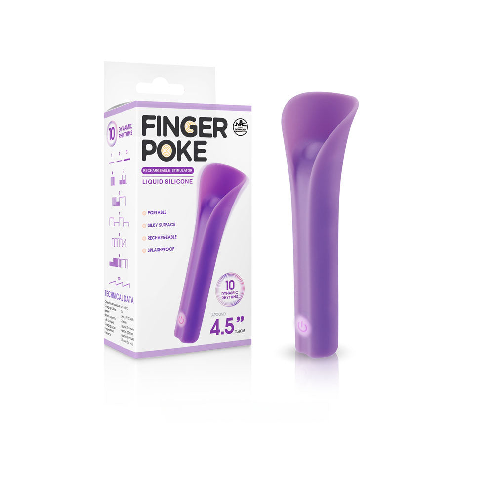 Finger Poke - Purple - Purple 11.4 cm USB Rechargeable Bullet