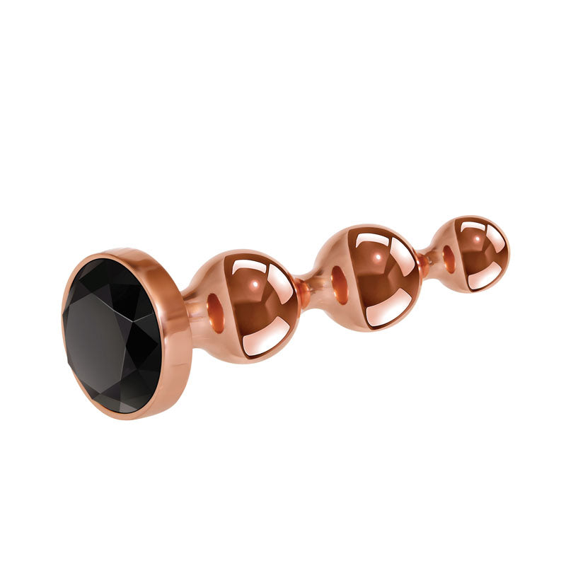 Gender X GOLD DIGGER Large - Rose Gold Large Butt Plug with Black Gem Base