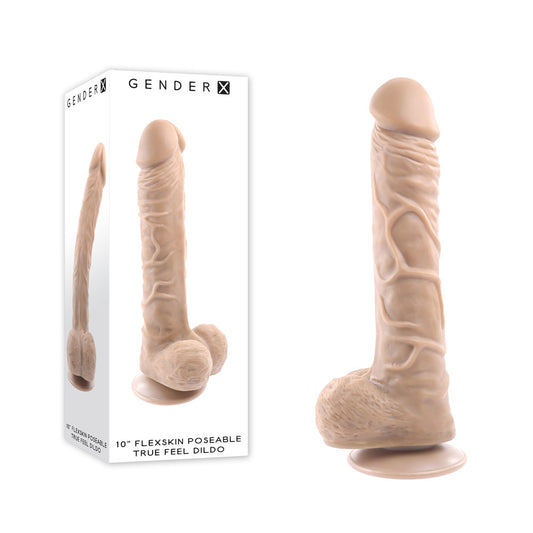 Gender X 10'' FLEXSKIN POSEABLE TRUE FEEL - Light - Flesh 29.2 cm Poseable Dong