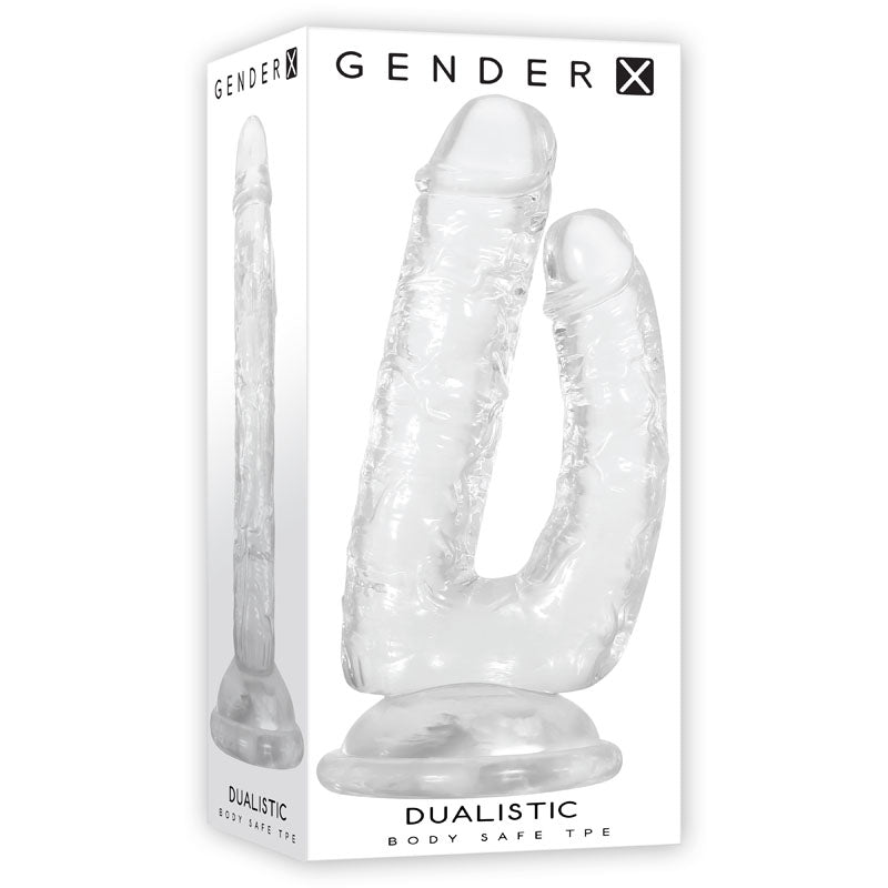 Gender X DUALISTIC - Clear 23.5 cm Double Penetrating Dong