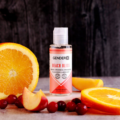 Gender X BEACH BLISS Flavoured Lube - 60 ml - Peach, Orange & Cranberry Flavoured Water Based Lubricant - 60 ml Bottle