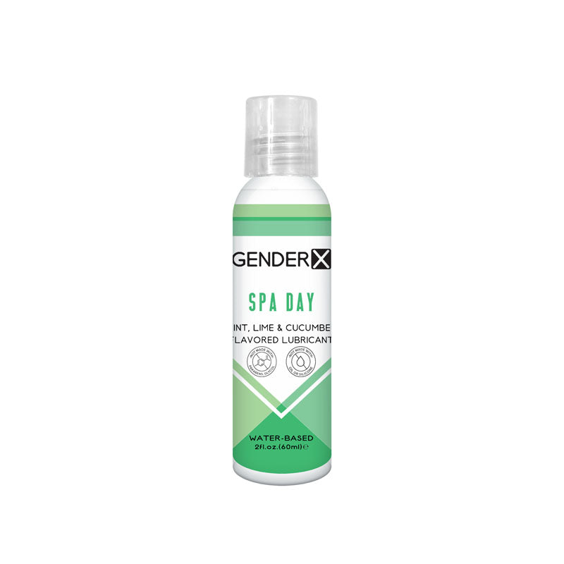 Gender X SPA DAY Flavoured Lube - 60 ml - Mint, Lime & Cucumber Flavoured Water Based Lubricant - 60 ml Bottle