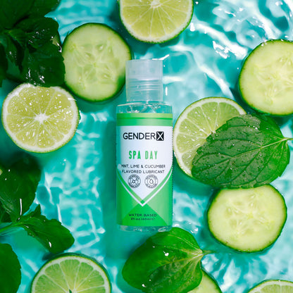 Gender X SPA DAY Flavoured Lube - 60 ml - Mint, Lime & Cucumber Flavoured Water Based Lubricant - 60 ml Bottle