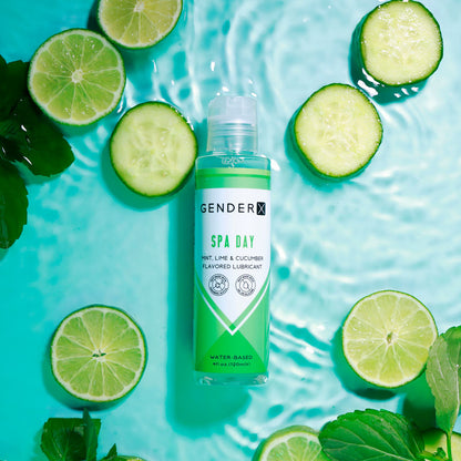 Gender X SPA DAY Flavoured Lube - 120 ml - Mint, Lime & Cucumber Flavoured Water Based Lubricant - 120 ml Bottle