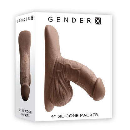 Gender X 4'' SILICONE PACKER DARK - Brown 10 cm Packer