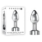 Gender X ROCKIN METAL PLUG MINI - Chrome 7.8 cm USB Rechargeable Vibrating Mini Butt Plug