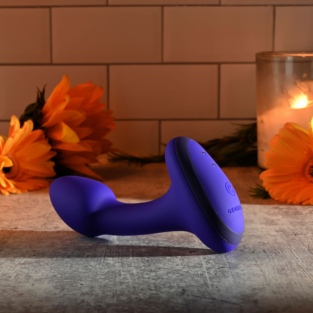 Gender X ANYBODYS PLUG - Blue 11.4 cm USB Rechargeable Vibrating Butt Plug