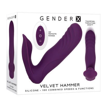 Gender X VELVET HAMMER - Purple USB Rechargeable Wearable Vibe with Remote