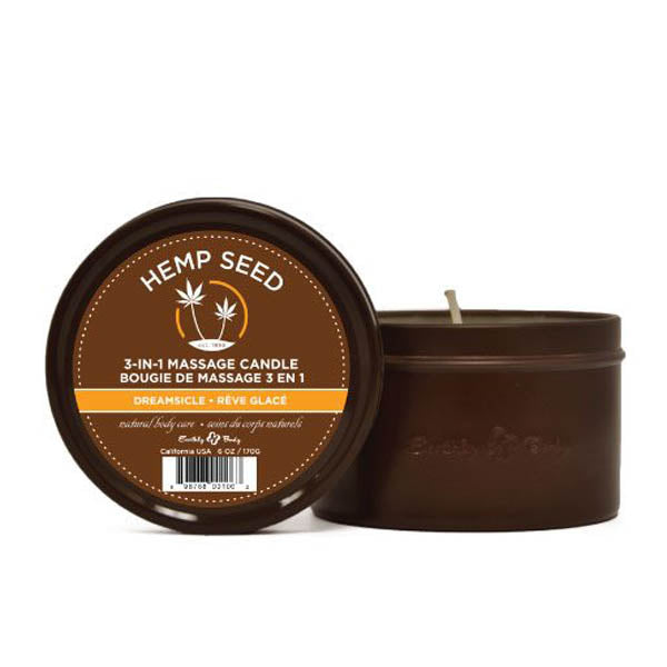 Hemp Seed 3-In-1 Massage Candle - Dreamsicle (Tangerine & Plum) - 170 g