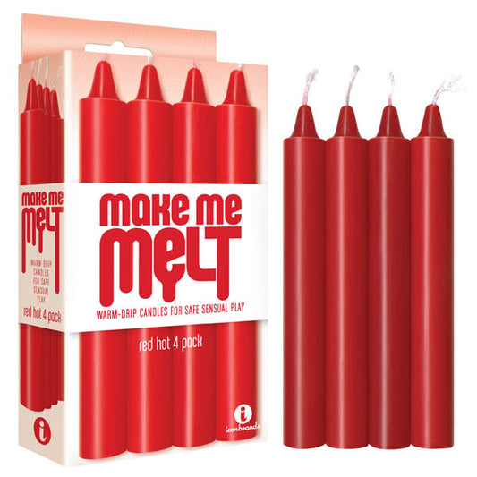 Make Me Melt Drip Candles - Red - Red Hot Drip Candles - 4 Pack