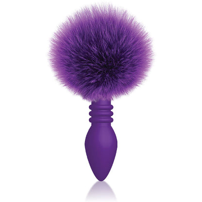 The 9's Cottontails, Ribbed Purple - Purple Butt Plug with Bunny Tail