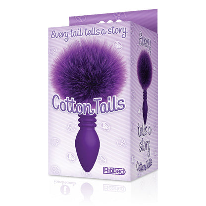 The 9's Cottontails, Ribbed Purple - Purple Butt Plug with Bunny Tail