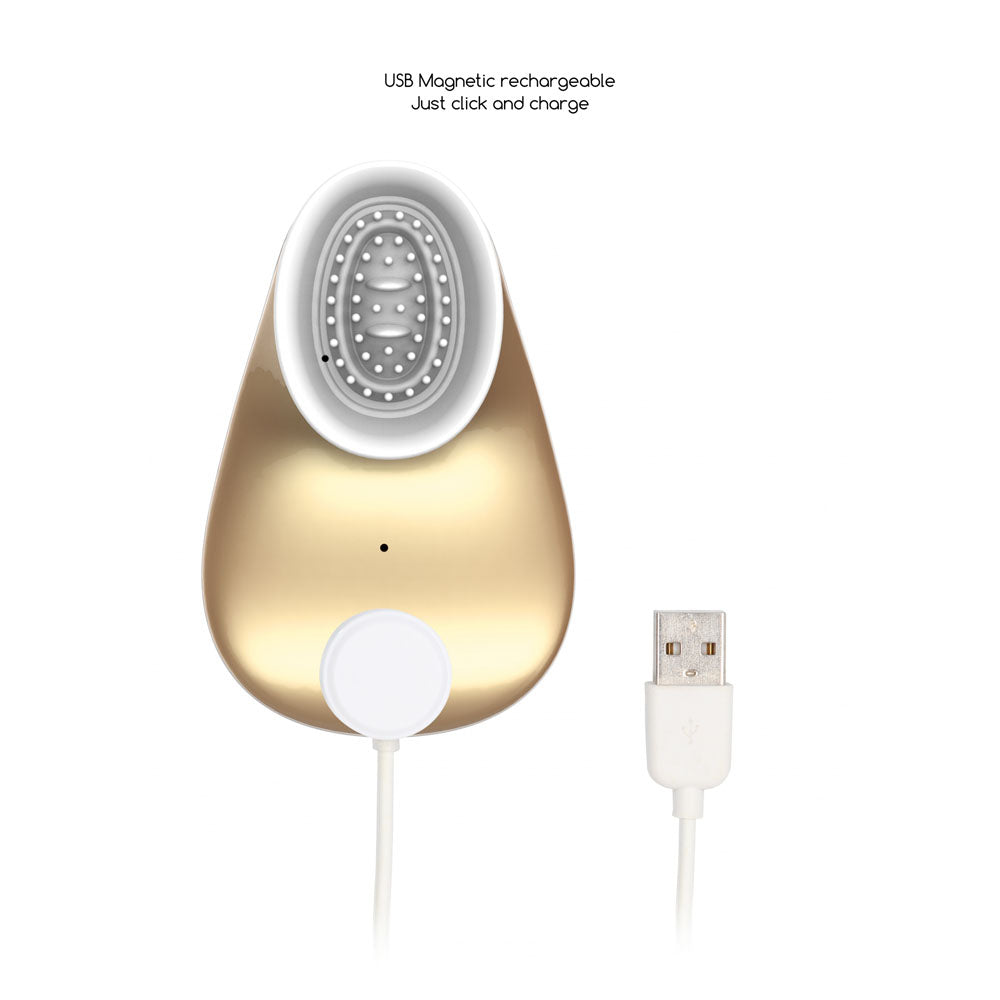 Twitch 1 - Gold - Gold USB Rechargeable Suction Vibrator