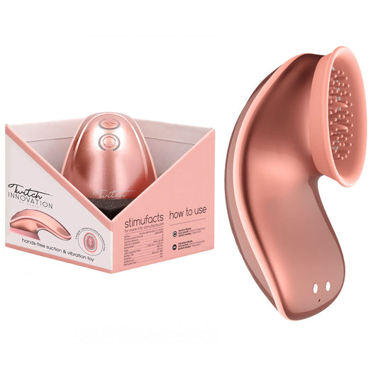 Twitch 1 - Rose Gold - Rose Gold USB Rechargeable Suction Vibrator