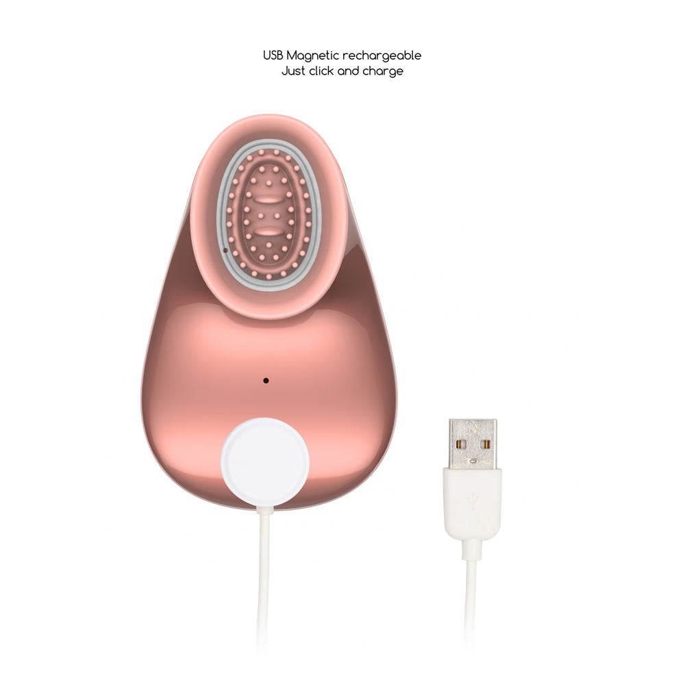 Twitch 1 - Rose Gold - Rose Gold USB Rechargeable Suction Vibrator