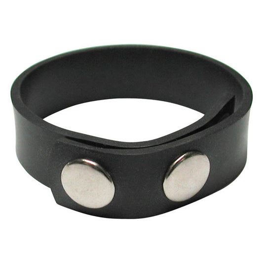 KinkLab 3 Snap Cock Ring - Black Rubber Adjustable Cock Ring