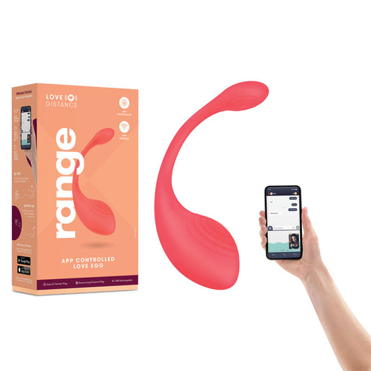 Love Distance RANGE - Coral Rechargeable Love Egg with App Contol