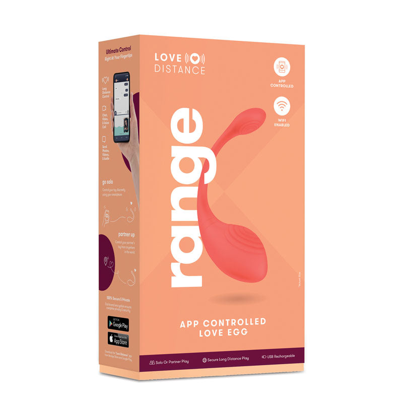 Love Distance RANGE - Coral Rechargeable Love Egg with App Contol