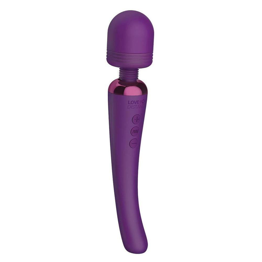 Love Distance GRASP - Purple 22.9 cm USB Rechargeable Massager Wand with App Control