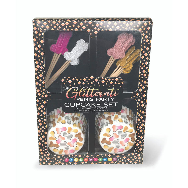 Glitterati - Penis Party Cupcake Set - Party Cupcake Set - Set of 24