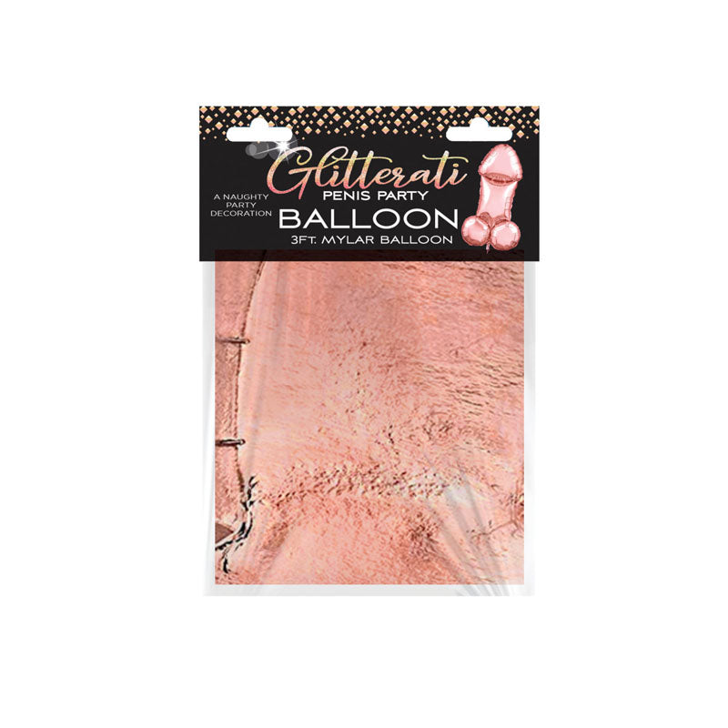 Glitterati - Penis Party Balloon 90cm Mylar - Rose Gold 90 cm Novelty Balloon