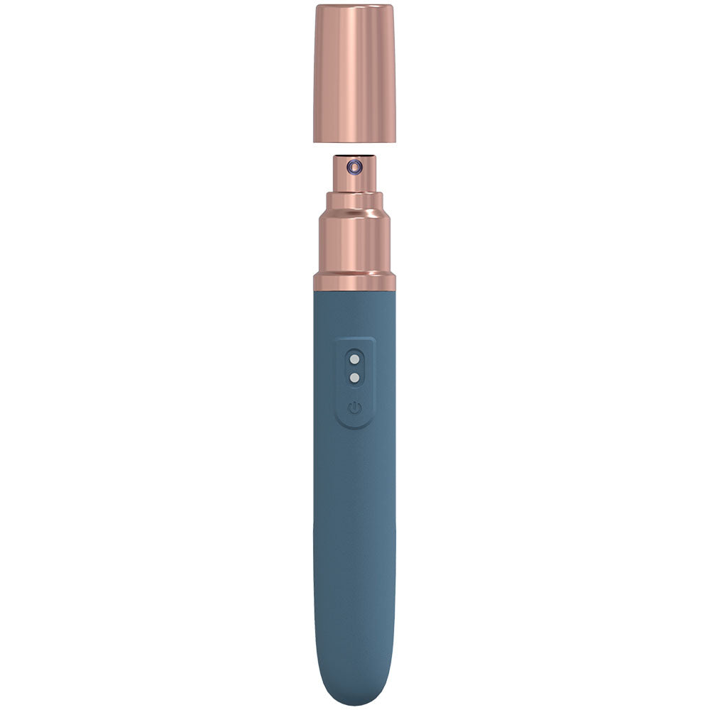 LOVELINE The Traveler - Blue - Blue 17.6 cm USB Rechargeable Vibrator with Lube Applicator