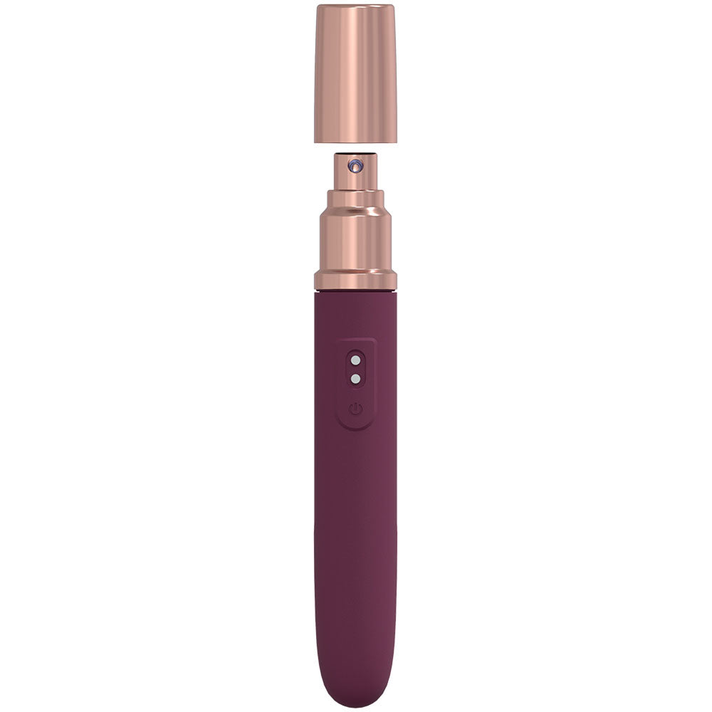 LOVELINE The Traveler - Burgundy - Burgundy 17.6 cm USB Rechargeable Vibrator with Lube Applicator