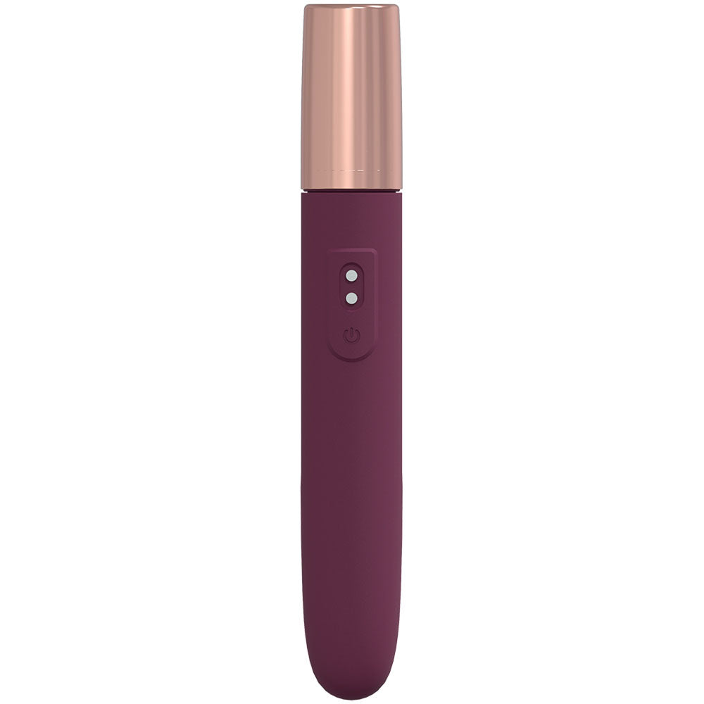 LOVELINE The Traveler - Burgundy - Burgundy 17.6 cm USB Rechargeable Vibrator with Lube Applicator