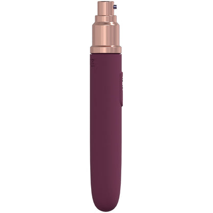 LOVELINE The Traveler - Burgundy - Burgundy 17.6 cm USB Rechargeable Vibrator with Lube Applicator