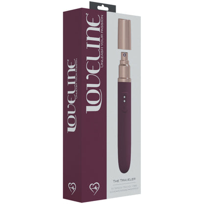 LOVELINE The Traveler - Burgundy - Burgundy 17.6 cm USB Rechargeable Vibrator with Lube Applicator