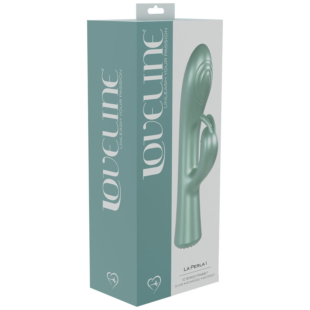 LOVELINE La Perla I - Green - Pearlescent Green 19.2 cm USB Rechargeable Rabbit Vibrator