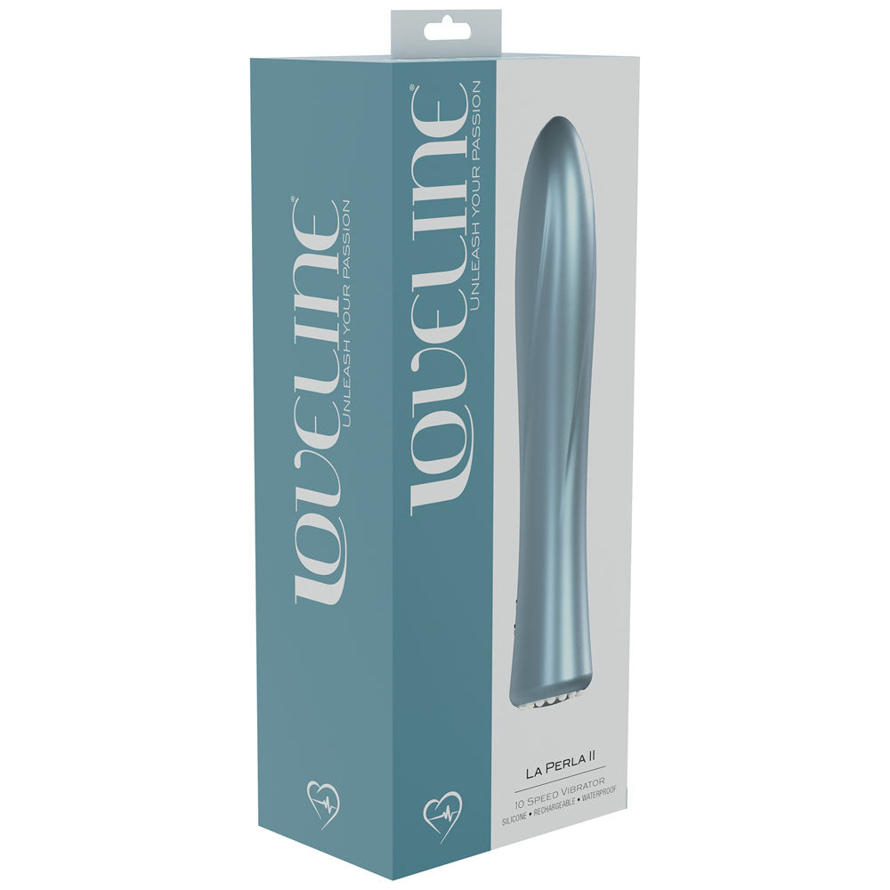 LOVELINE La Perla II - Blue - Pearlescent Blue 19.2 cm USB Rechargeable Vibrator