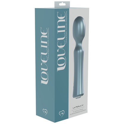 LOVELINE La Perla IV - Blue - Pearlescent Blue 19.2 cm USB Rechargeable Massage Wand