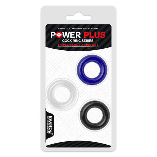 Power Plus Triple Donut Ring Set - Coloured Cock Rings - Set of 3