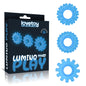 Lumino Play Penis Rings 3 Pack - Glow in the Dark Blue Cock Rings - Set of 3