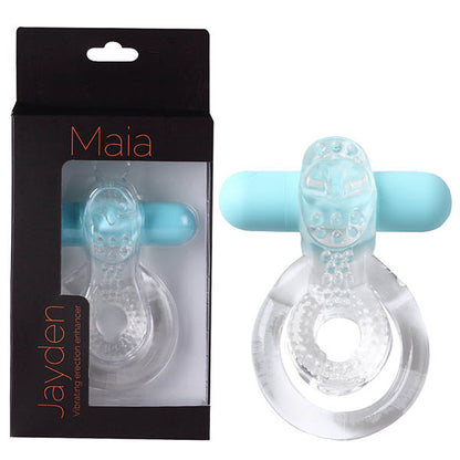 Maia Jayden - Clear/Blue USB Rechargeable Vibrating Cock & Ball Rings