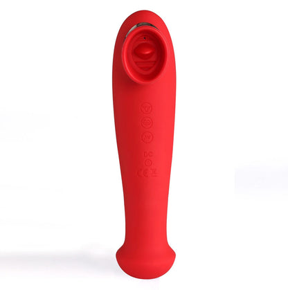 Maia Destiny - Red USB Rechargeable Suction Fluttering Tongue Vibrator Wand