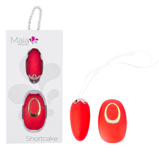 Maia SHORTCAKE - Red USB Rechargeable Vibrating Egg with Wireless Remote