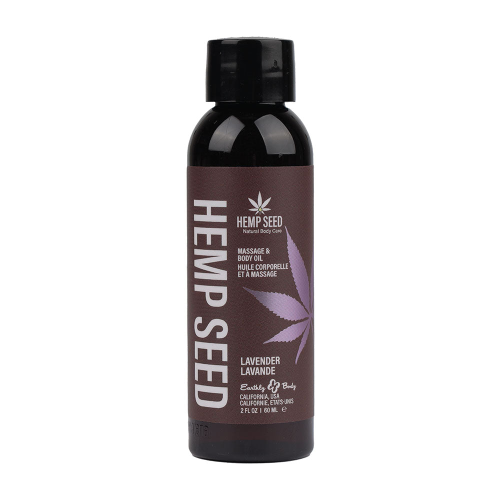 Hemp Seed Massage & Body Oil - Lavender Scented - 59 ml Bottle