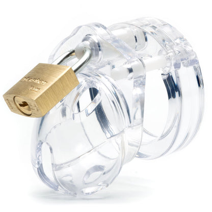 Mini-Me Black Chastity Cock Cage Kit - Clear - Clear 1.25 Inch Cock Cage Kit