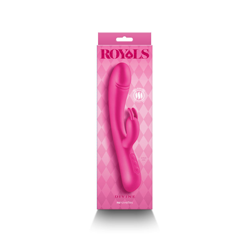 Royals - Divine - Metallic Pink - Metallic Pink 22.2 cm USB Rechargeable Rabbit Vibrator