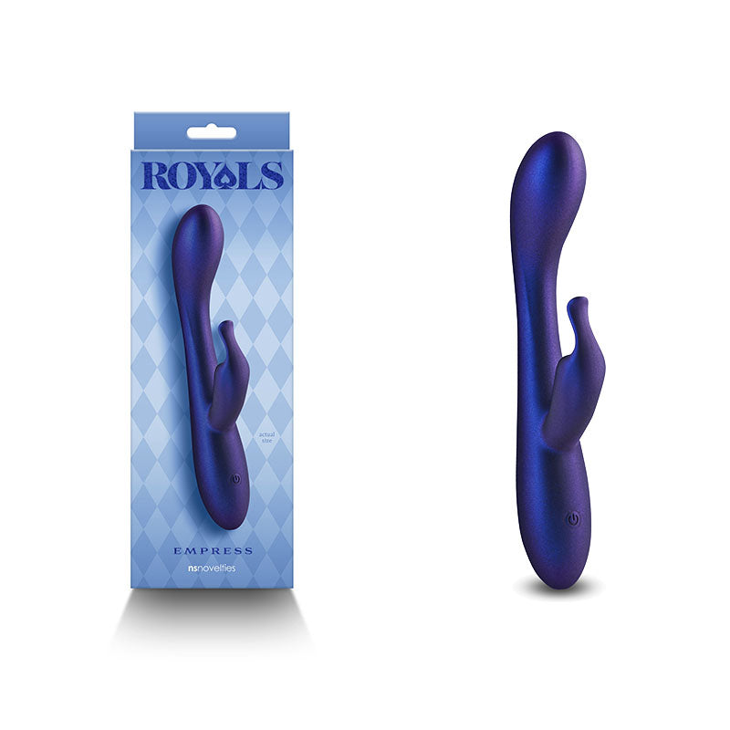 Royals - Empress - Metallic Blue - Metallic Blue 19.1 cm USB Rechargeable Rabbit Vibrator