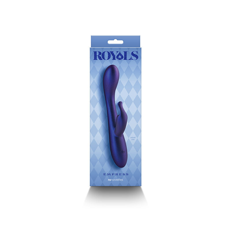 Royals - Empress - Metallic Blue - Metallic Blue 19.1 cm USB Rechargeable Rabbit Vibrator