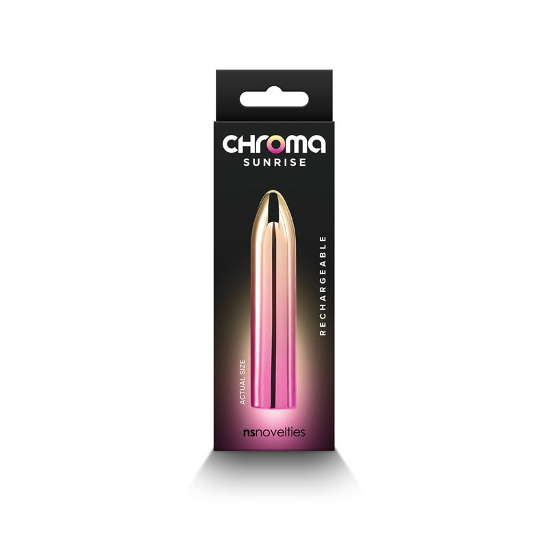 Chroma Sunrise - Medium - Metallic Pink/Gold 9 cm USB Rechargeable Mini Vibrator